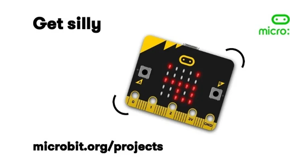 micro:bit 用加速度计做“鬼脸”表情项目：摇晃即显示 SILLY