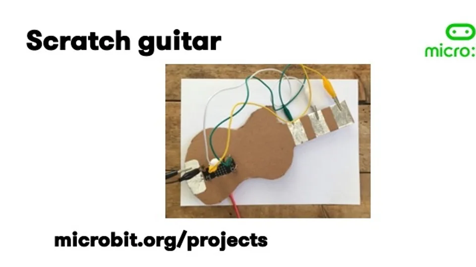 micro:bit 用 Scratch 制作纸板吉他：触摸锡纸弹奏 F 大三和弦