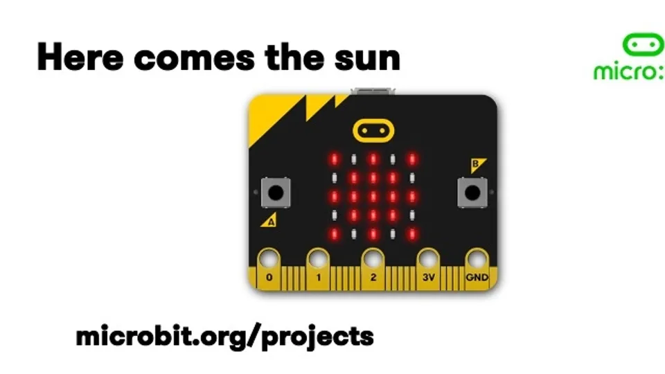 micro:bit 用 MakeCode 或 Python 制作太阳图标